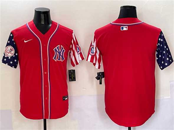Mens New York Yankees Blank Red American Style Limited Stitched Jersey